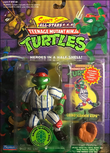 Portrait of Grand Slammin' Raph - The Baseball Bashin' Batter! | Teenage Mutant Ninja Turtles (Sewer Sports All-Stars) - Playmates Toys 1994 image