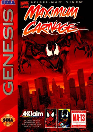 Spider-Man & Venom: Maximum Carnage (red cartridge) (Sega Genesis) (NTSC-U) cover