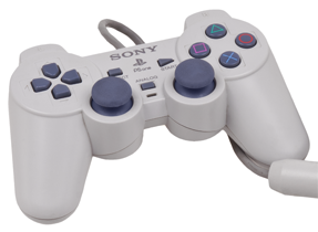 Геймпад DualShock - белый (б/у) для Sony PlayStation 1