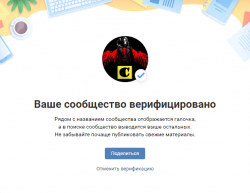 Верификация сообщества ВКонтакте CONSOLESSHOP